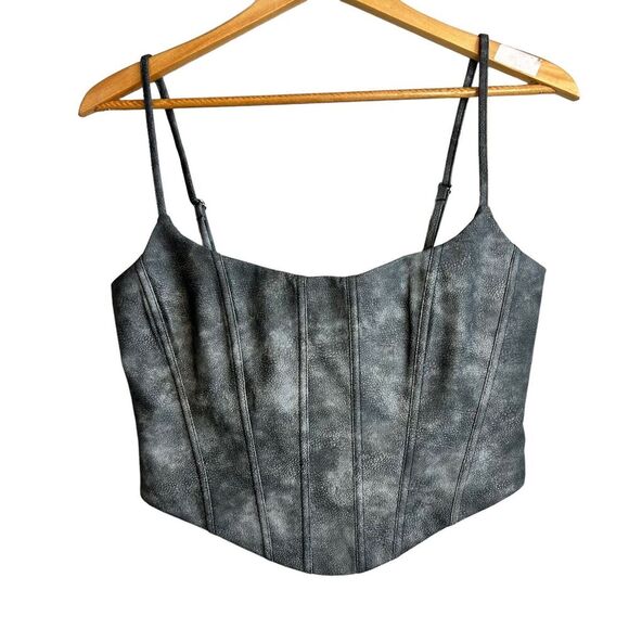White Fox Tops - White Fox Top Womens Medium Gray Wonderwall Bustier Corset Crop Top Boning Y2K